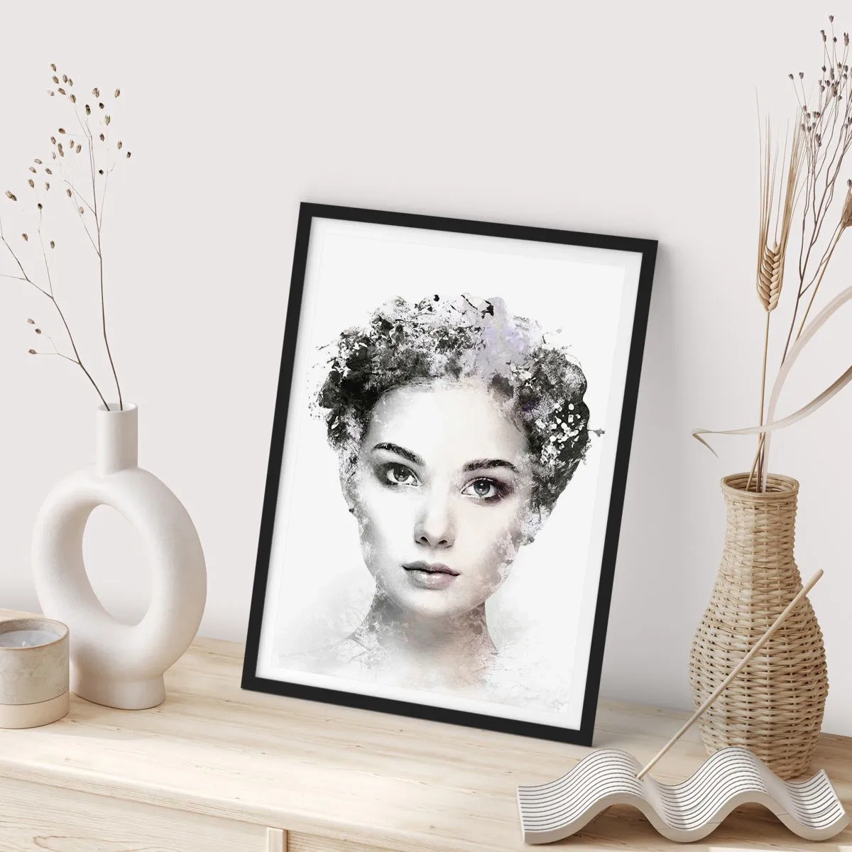 Poster in black frame - Extremely Stylish Portrait - 61x91 cm