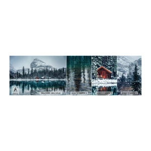 Photo Wallpaper Sample Self-Adhesive Deluxe Sticker - Canadian Retreat - Landscape, Canada, Winter - 100x30 cm