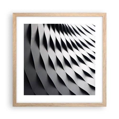 Poster in light oak frame - On the Surface of the Wave - 40x40 cm