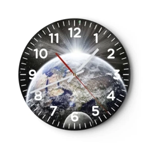 Wall clock - Clock on glass - In Full Blaze - 30x30 cm