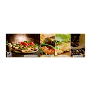 Photo Wallpaper Sample Premium Canvas - Straight from the Oven and Garden - Gastronomy, Pizza, Italy - 100x30 cm