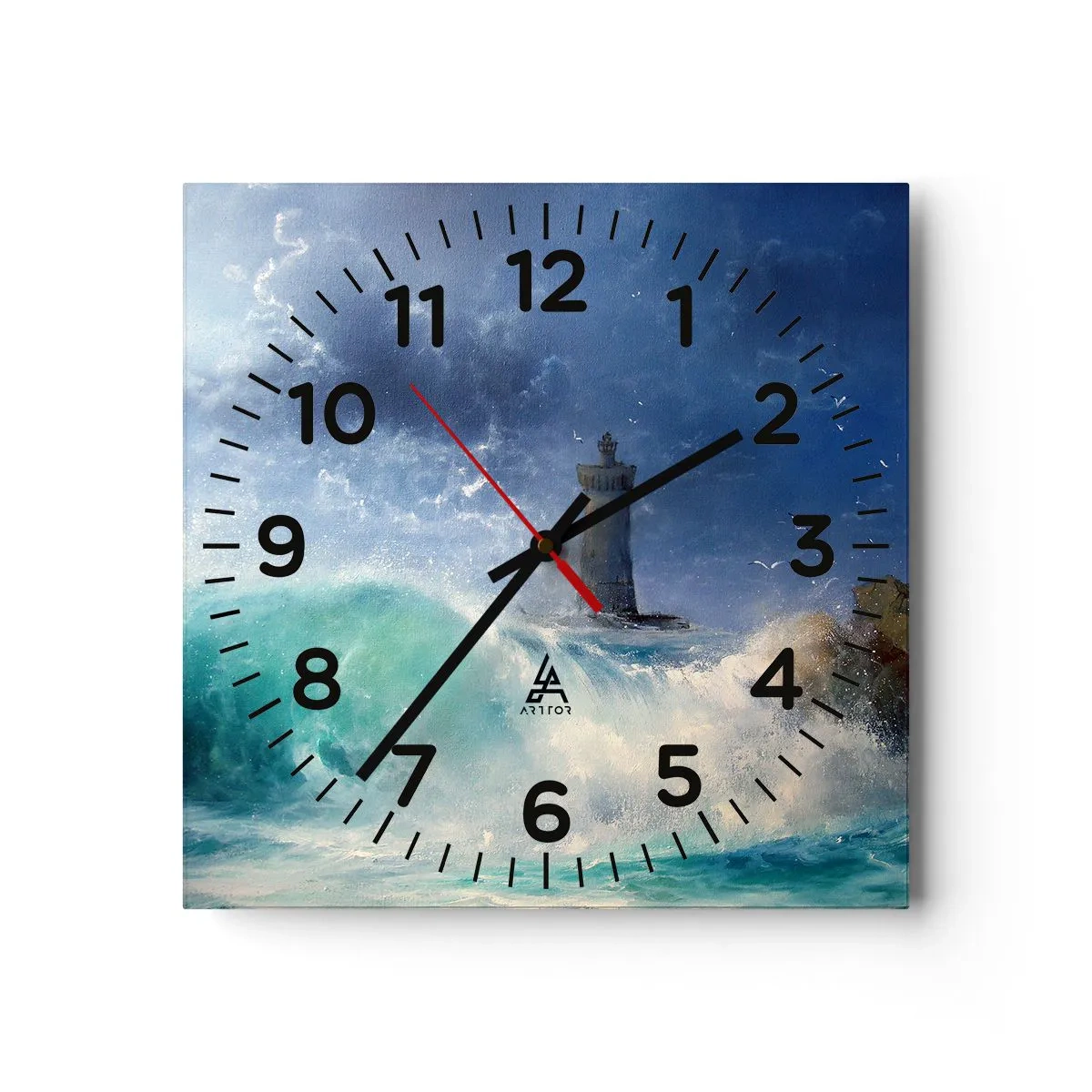 Wall clock - Clock on glass - Standing Guard against the Elements - 40x40 cm