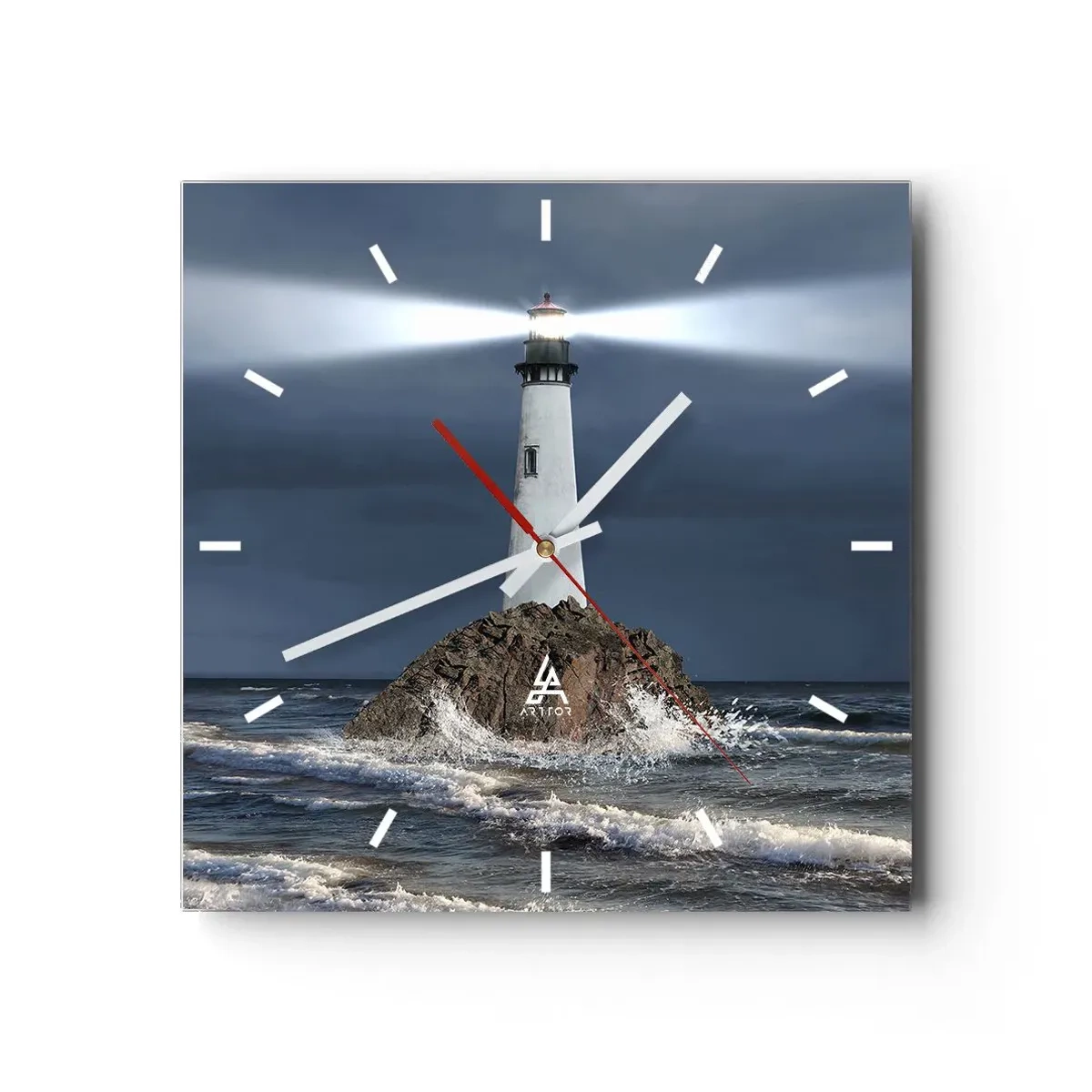 Wall clock - Clock on glass - Here…Here…Here! - 40x40 cm