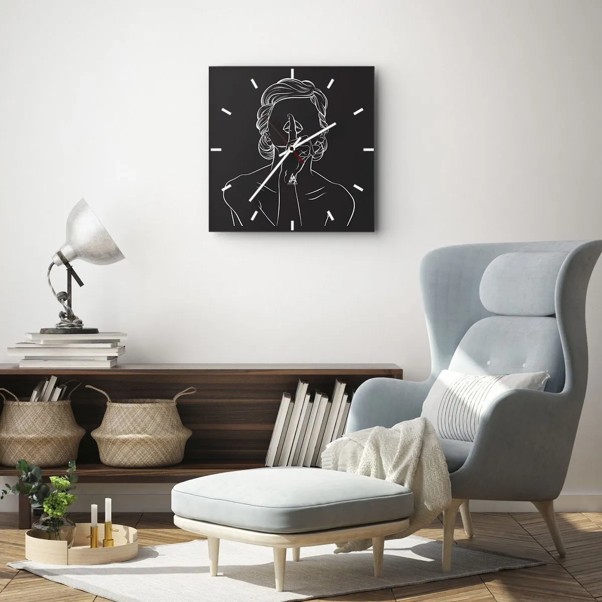 Wall clock - Clock on glass - Beauty Blossoms in Soul - 30x30 cm