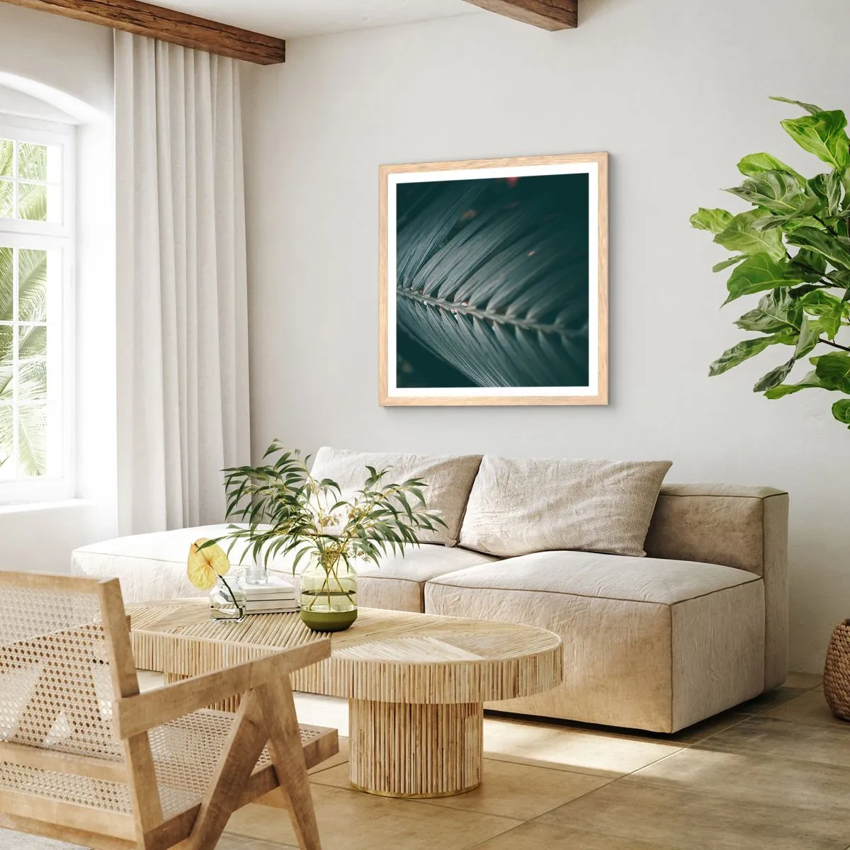 Poster in light oak frame - Precision of Nature - 30x30 cm