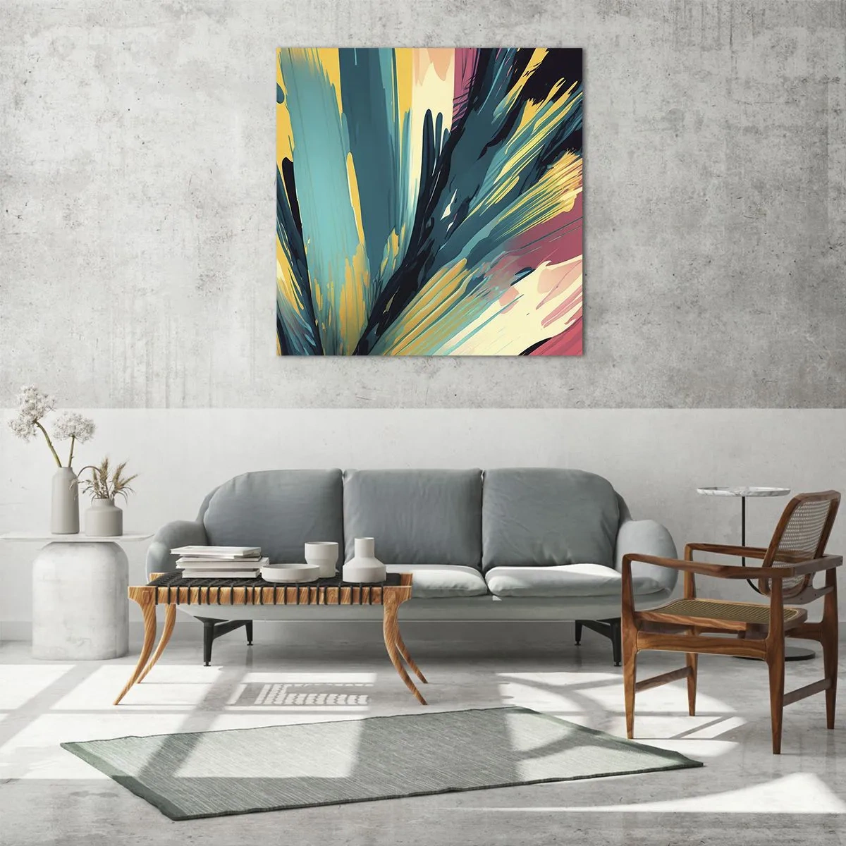 Glass picture - Composition -Explosion of Joy - 40x40 cm