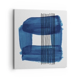 Canvas picture - Blue and Black Composition - 70x70 cm