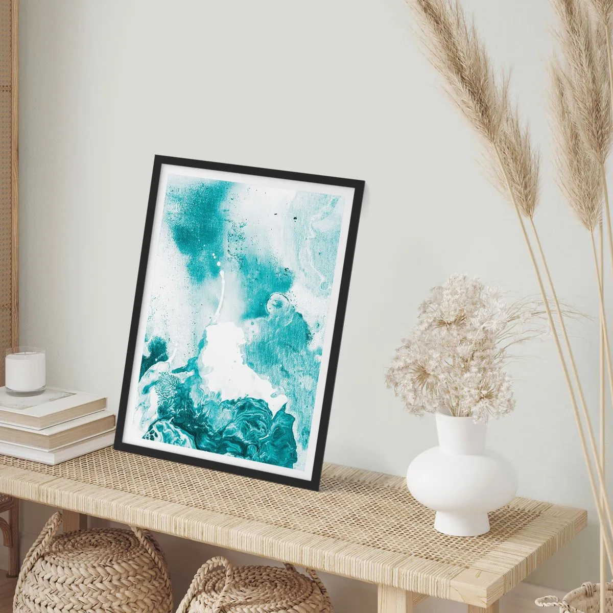 Poster in black frame - Lakes of Blue - 40x50 cm
