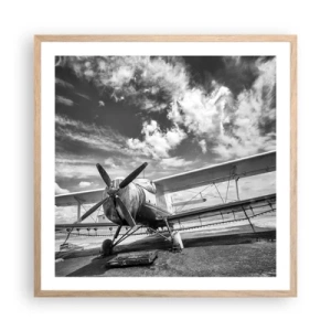 Poster in light oak frame - I Can't Wait! - 60x60 cm