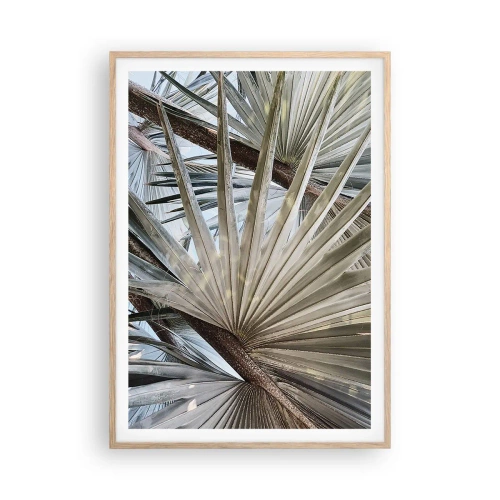 Poster in light oak frame - Fans in tropics - 70x100 cm