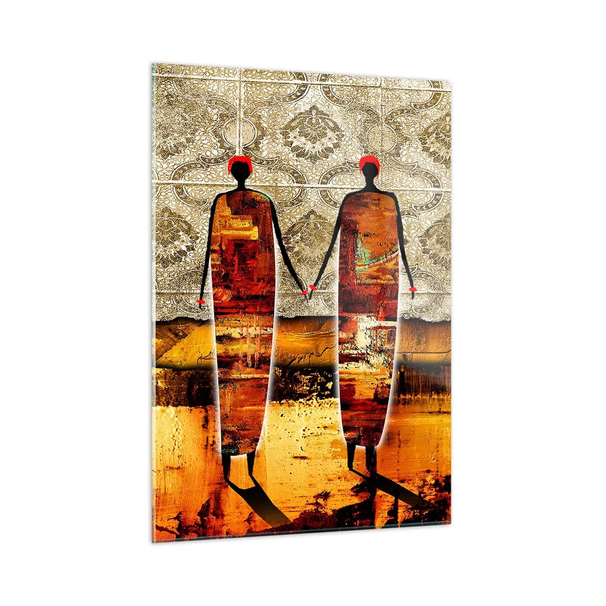 Glass picture - Ethnic Composition in the Colours of Africa - 50x70 cm
