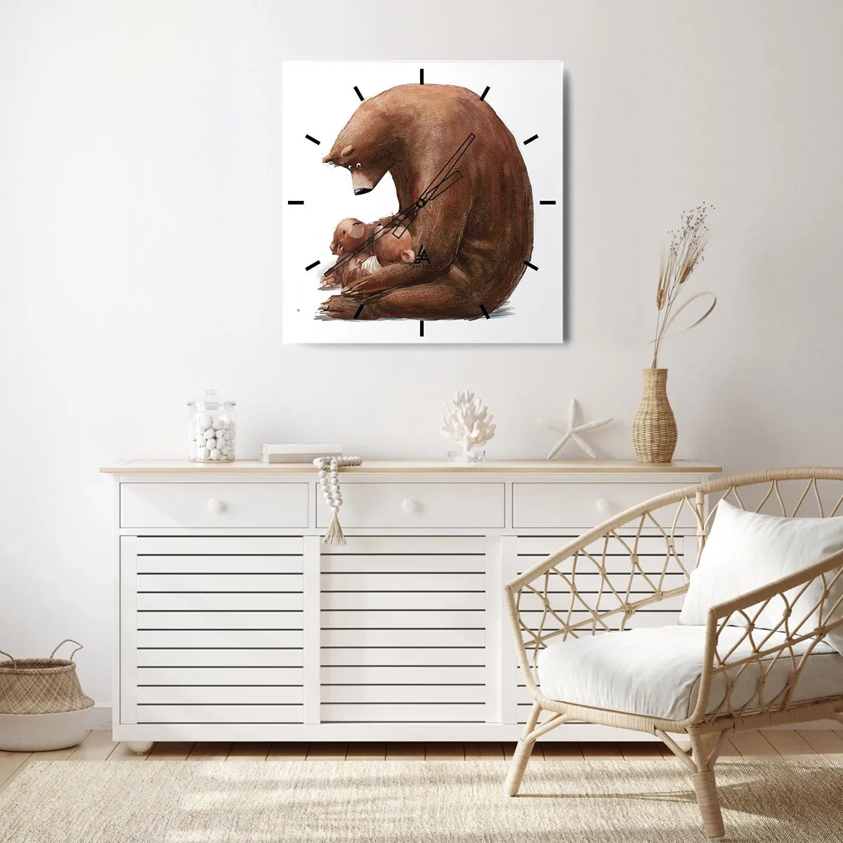 Wall clock - Clock on glass - Sweet Dreams, Kids - 30x30 cm