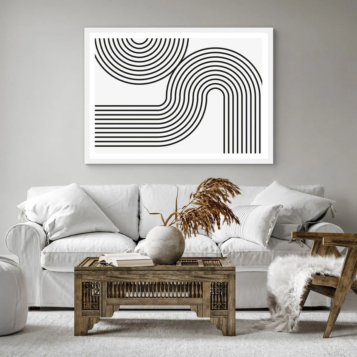 Poster in white frmae - On the Curve - 60x60 cm