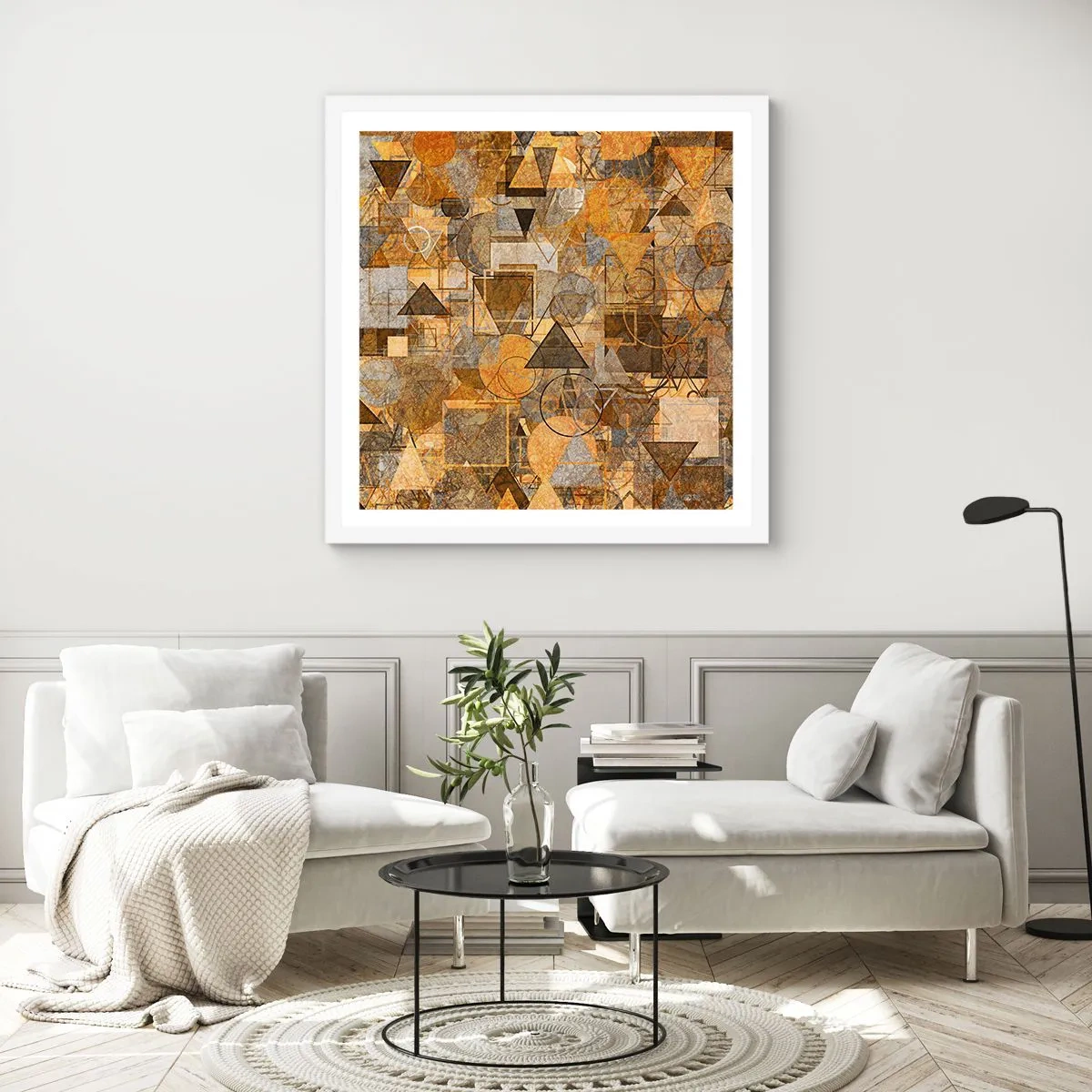 Poster in white frmae - World Caught in One Form - 40x40 cm