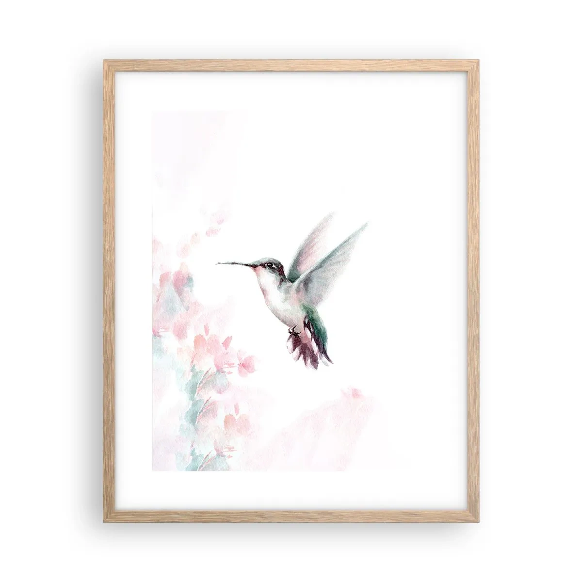 Poster in light oak frame - Stopped in Flutter - 40x50 cm