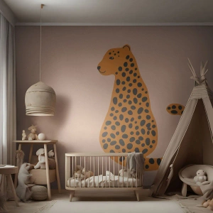 Photo Wallpaper Premium Canvas - Leopard Print Is Fashionable - For children, Panther, Animals - 200x140 cm