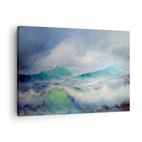 Canvas picture - Rough waves on the ocean - 70x50cm - Gone with the Wind - Modern wall decoration for the living room and bedroom ARTTOR