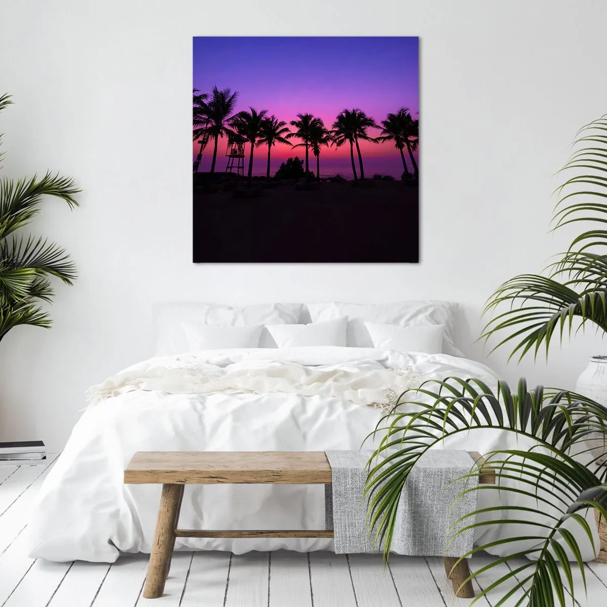 Canvas picture - Evening under the Palms - 40x40 cm
