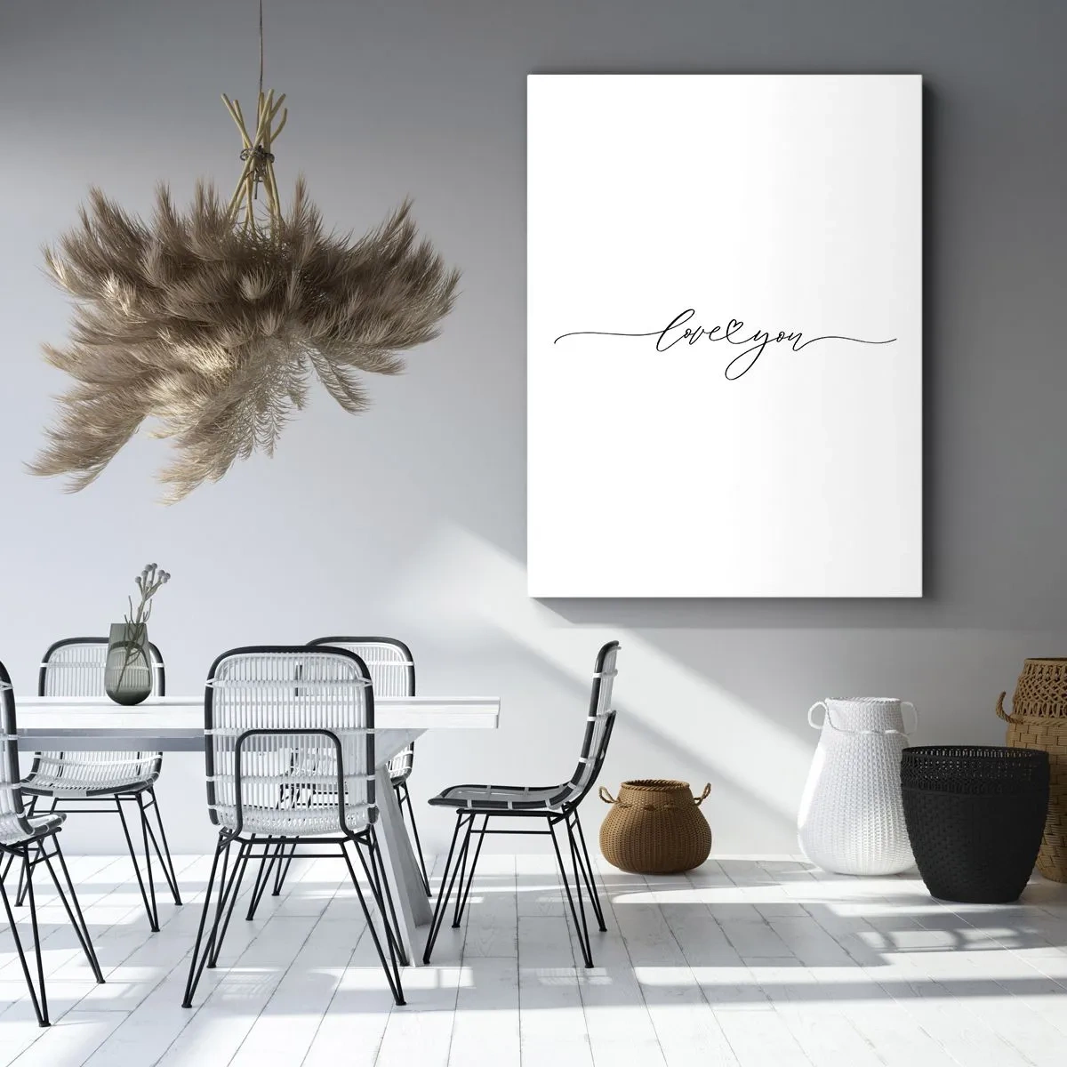 Canvas picture - Black on White - 45x80 cm