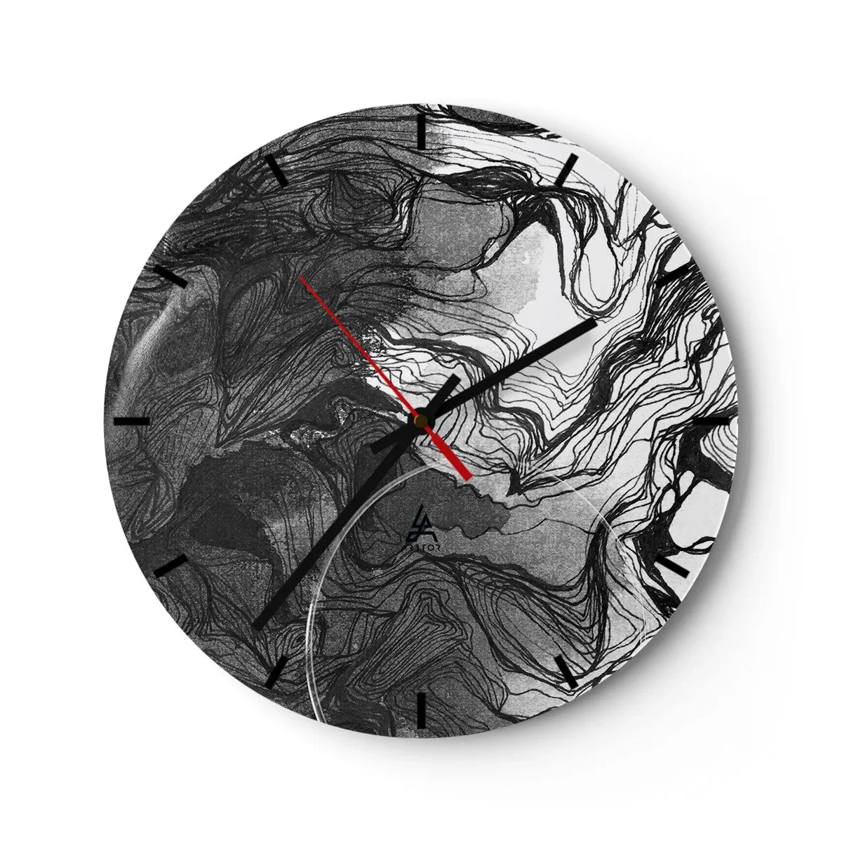 Wall clock - Clock on glass - Wrapped up in Dreams - 40x40 cm