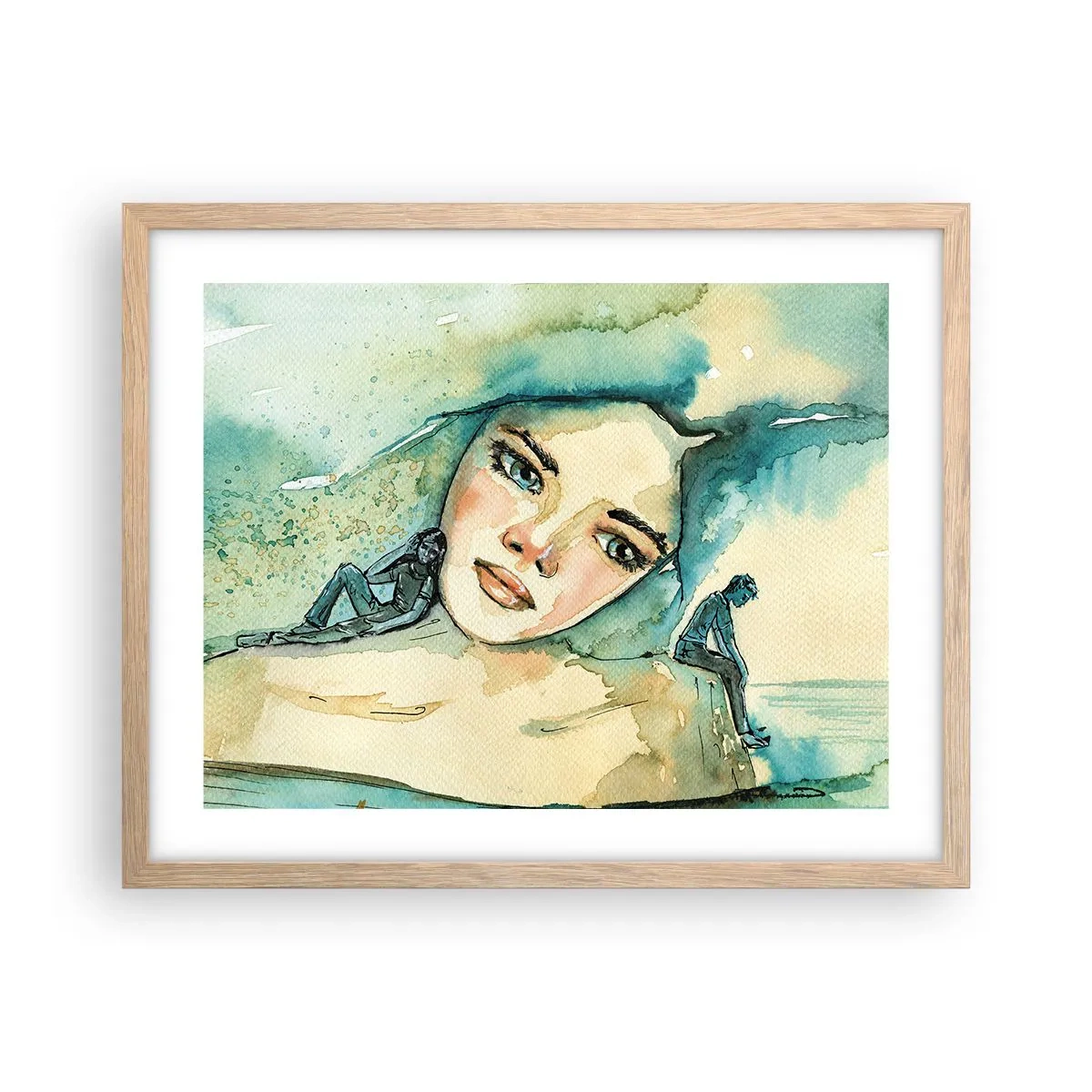 Poster in light oak frame - Am I Blue? - 50x40 cm