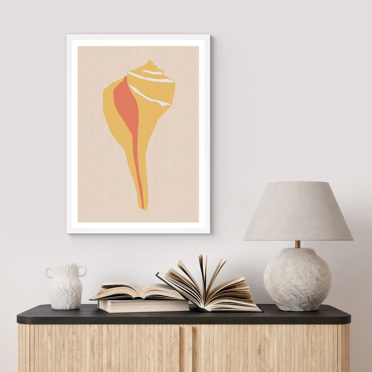 Poster in white frmae - Organic Abstract - Rise - 70x100 cm