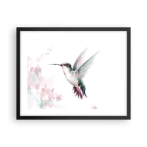 Poster in black frame - Stopped in Flutter - 50x40 cm