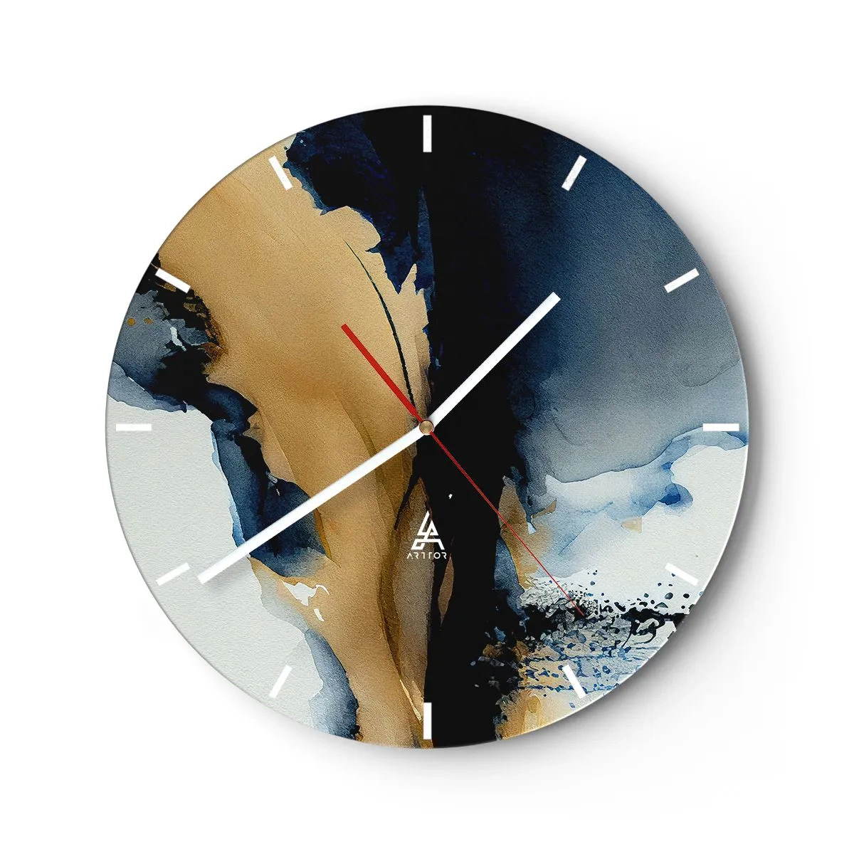 Wall clock - Clock on glass - Behind the Curtain - 40x40 cm