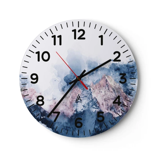 Wall clock - Clock on glass - Those Summits! - 30x30 cm