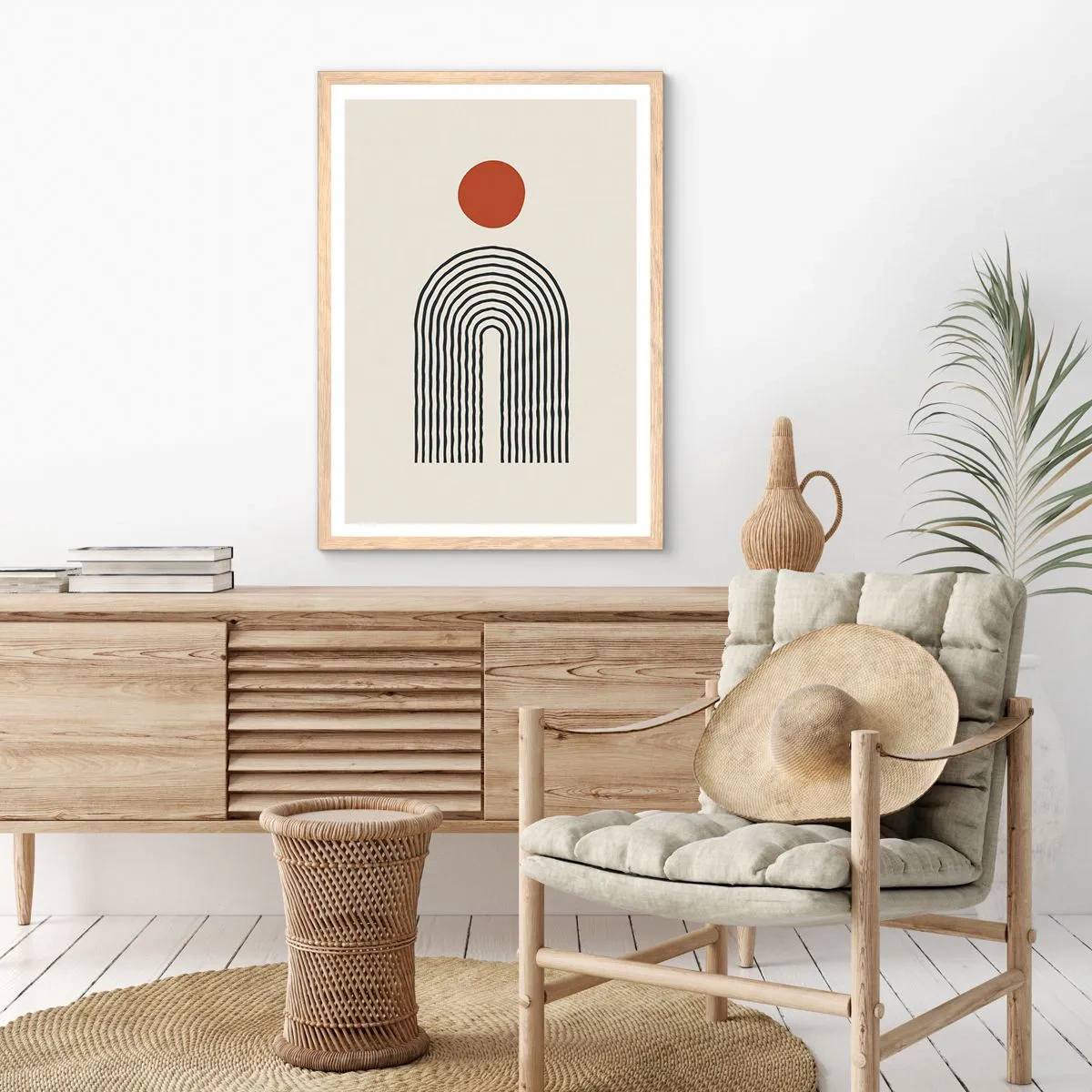 Poster in light oak frame - Magnetism of Shapes and Colours - 30x40 cm