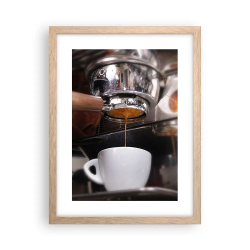 Poster in light oak frame - Good Moment of the Day - 30x40 cm
