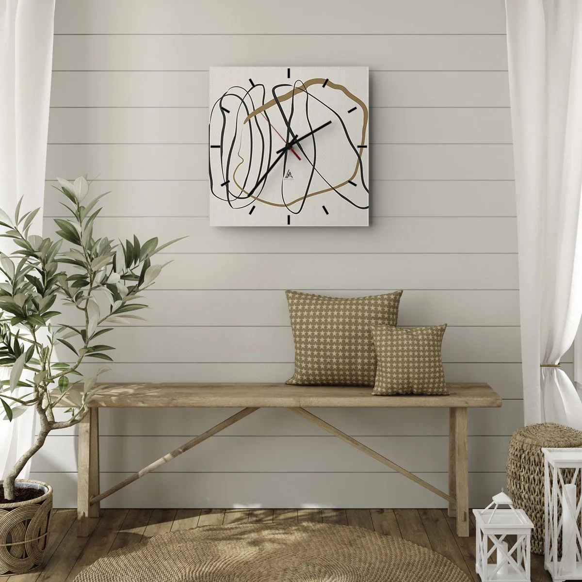 Wall clock - Clock on glass - Composition - Dance of Possession - 40x40 cm