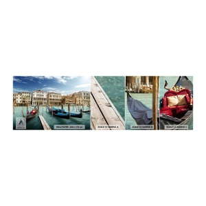 Photo Wallpaper Sample Self-Adhesive Deluxe Sticker - Palaces in Blue - City, Venice, Architecture - 100x30 cm