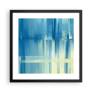 Poster in black frame - Composition In Turquoise - 40x40 cm