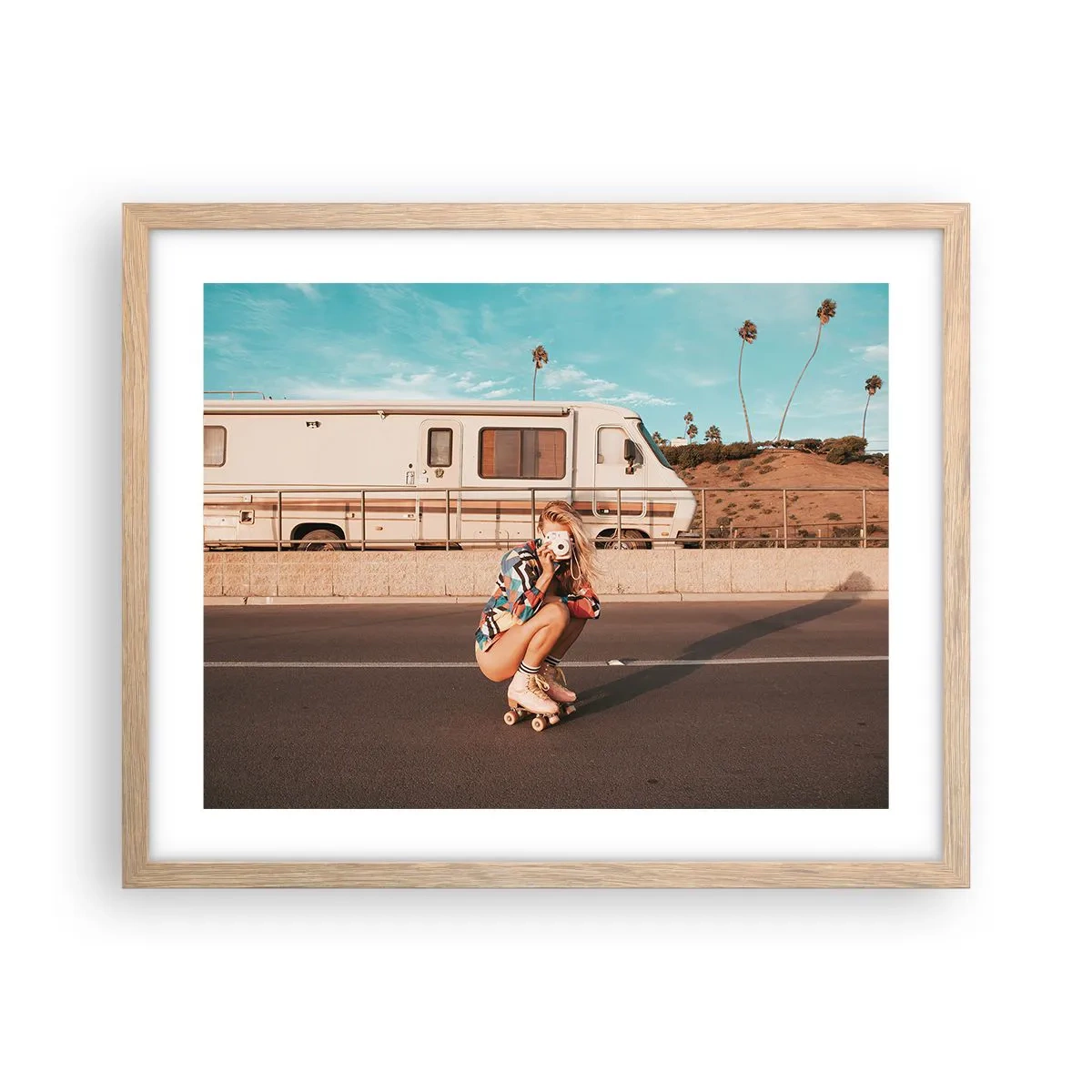 Poster in light oak frame - Smile, Please! - 50x40 cm
