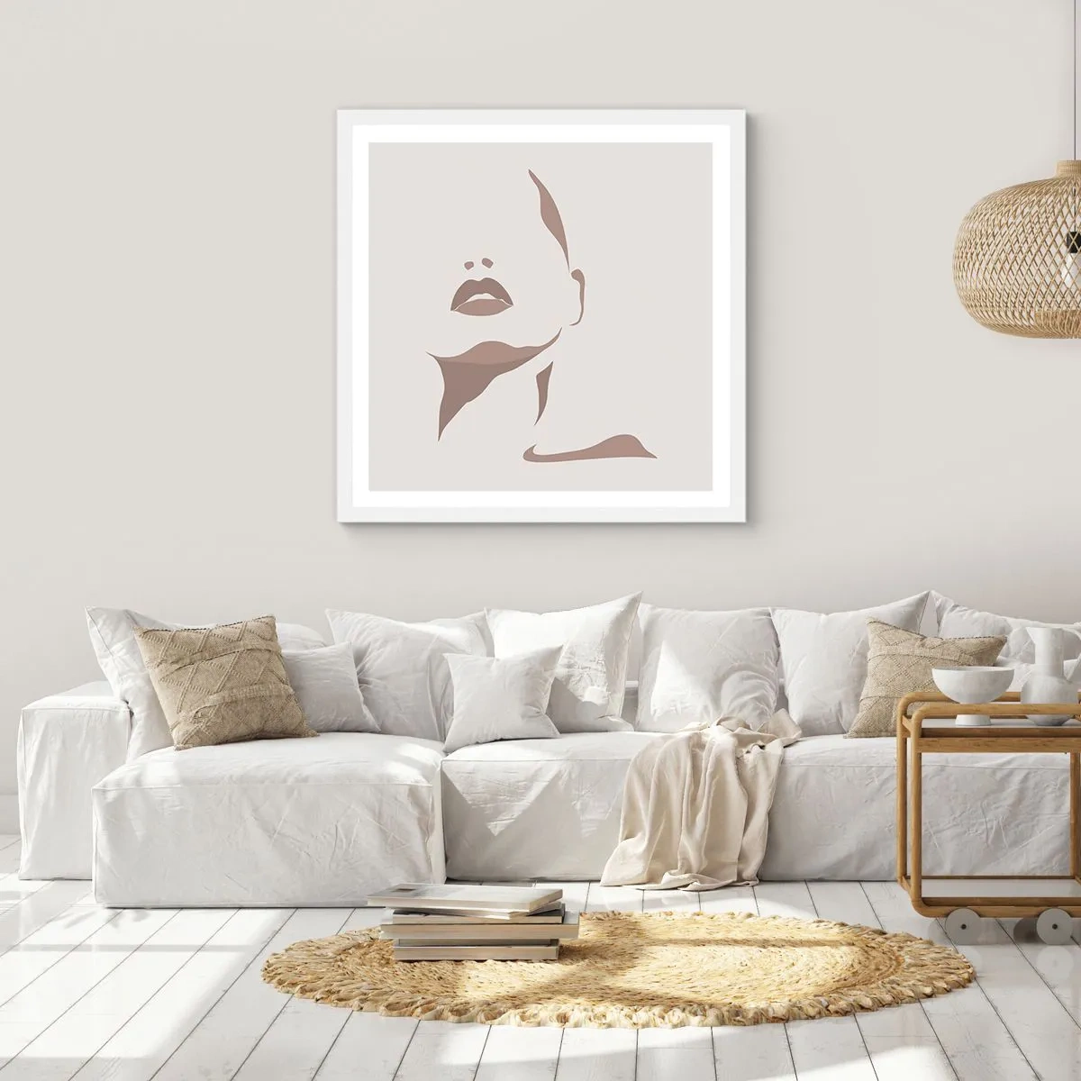 Poster in white frmae - Created with Light and Shadow - 40x40 cm