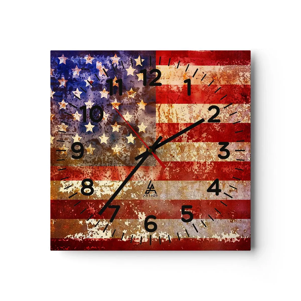 Wall clock - Clock on glass - Glory Does Not Pass - 40x40 cm