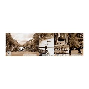 Photo Wallpaper Sample Premium Canvas - Dutch Atmosphere - City, Amsterdam, Bicycle - 100x30 cm