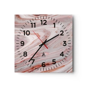 Wall clock - Clock on glass - Liquid Pink - 30x30 cm