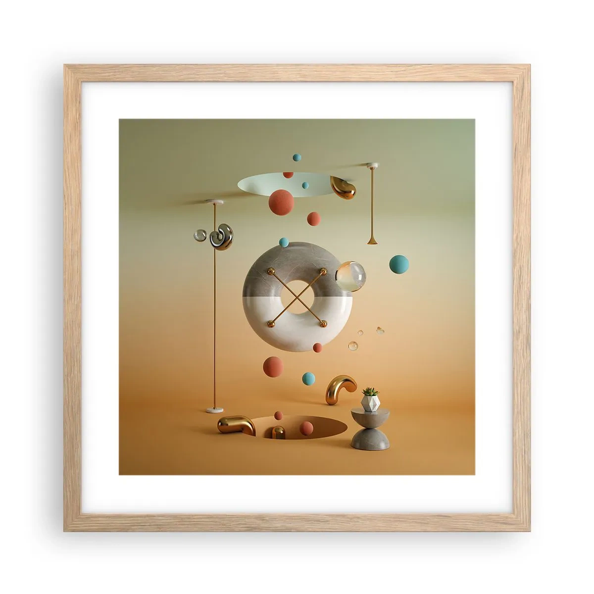 Poster in light oak frame - Anything Can Happen - 40x40 cm
