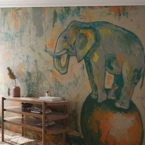 Photo Wallpaper Standard Eco - Long Live the Circus! - Abstraction, Elephant, Circus - 300x210 cm