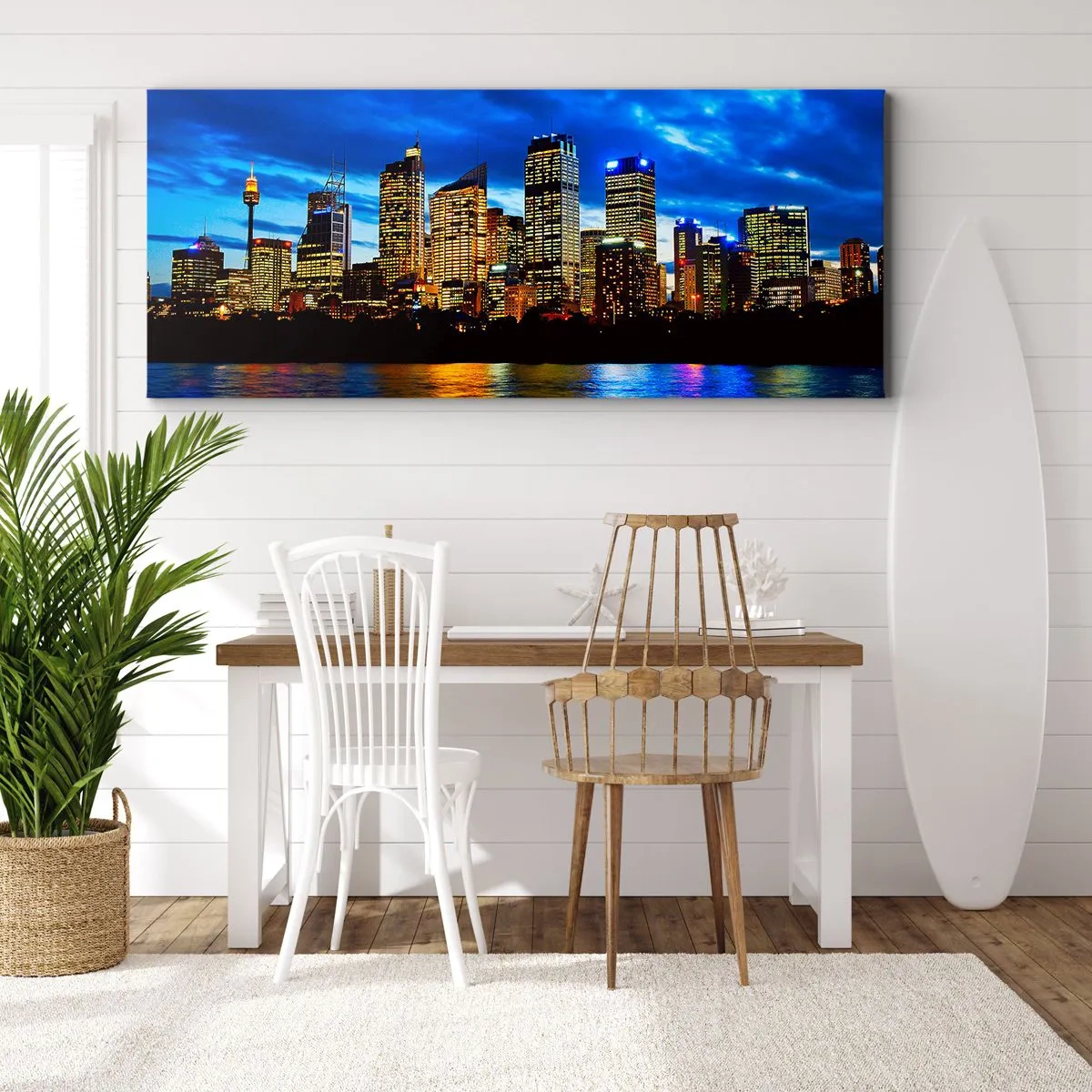 Canvas picture - Night of Lights and Colours - 140x50 cm