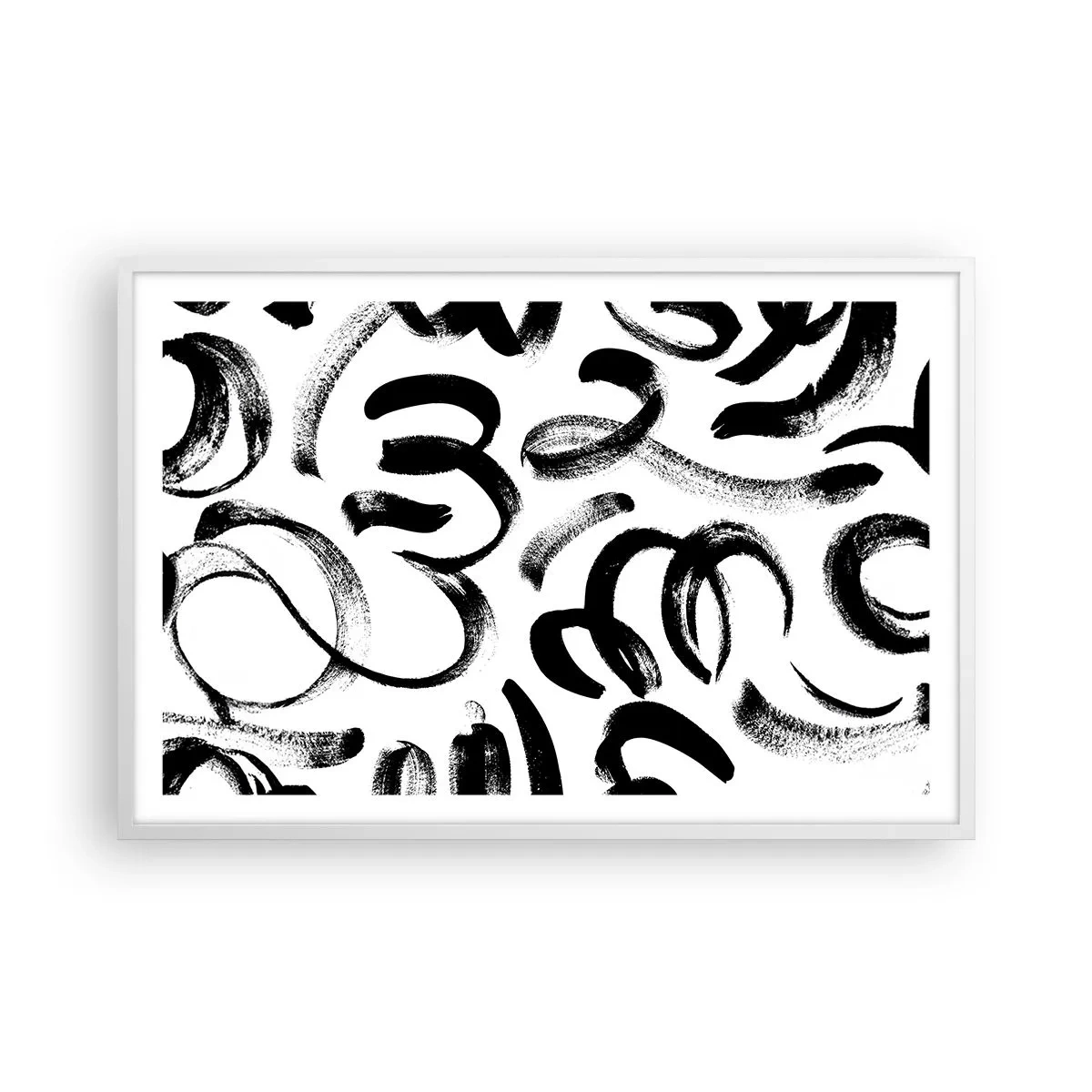 Poster in white frmae - Black on White - 91x61 cm