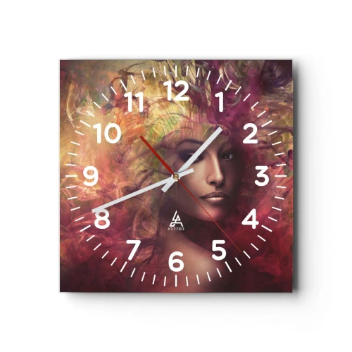 Wall clock - Clock on glass - I Am Here! - 40x40 cm