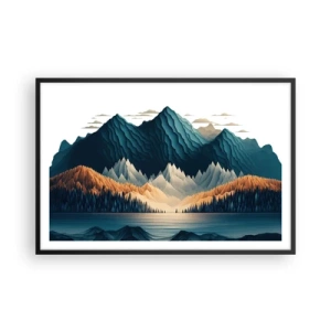 Poster in black frame - Perfect Mountain Landscape - 91x61 cm