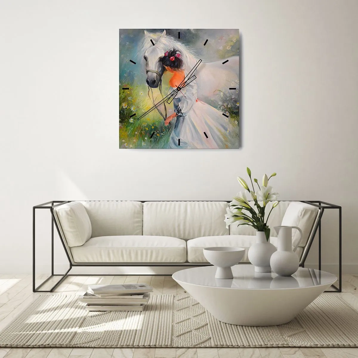 Wall clock - Clock on glass - Like from a Beautiful Dream - 30x30 cm