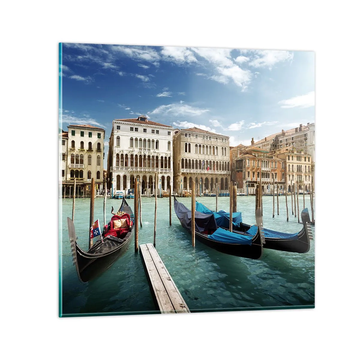 Glass picture - Palaces in Blue - 40x40 cm