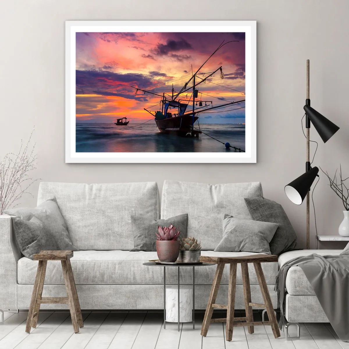 Poster in white frmae - Exotic Evening - 40x30 cm