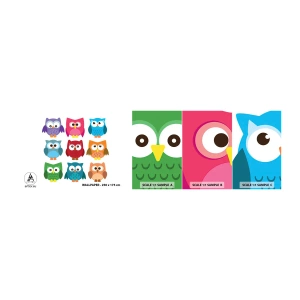 Photo Wallpaper Sample Self-Adhesive Deluxe Sticker - It Can Be Fun to Differ - For children, Owl, Graphics - 100x30 cm