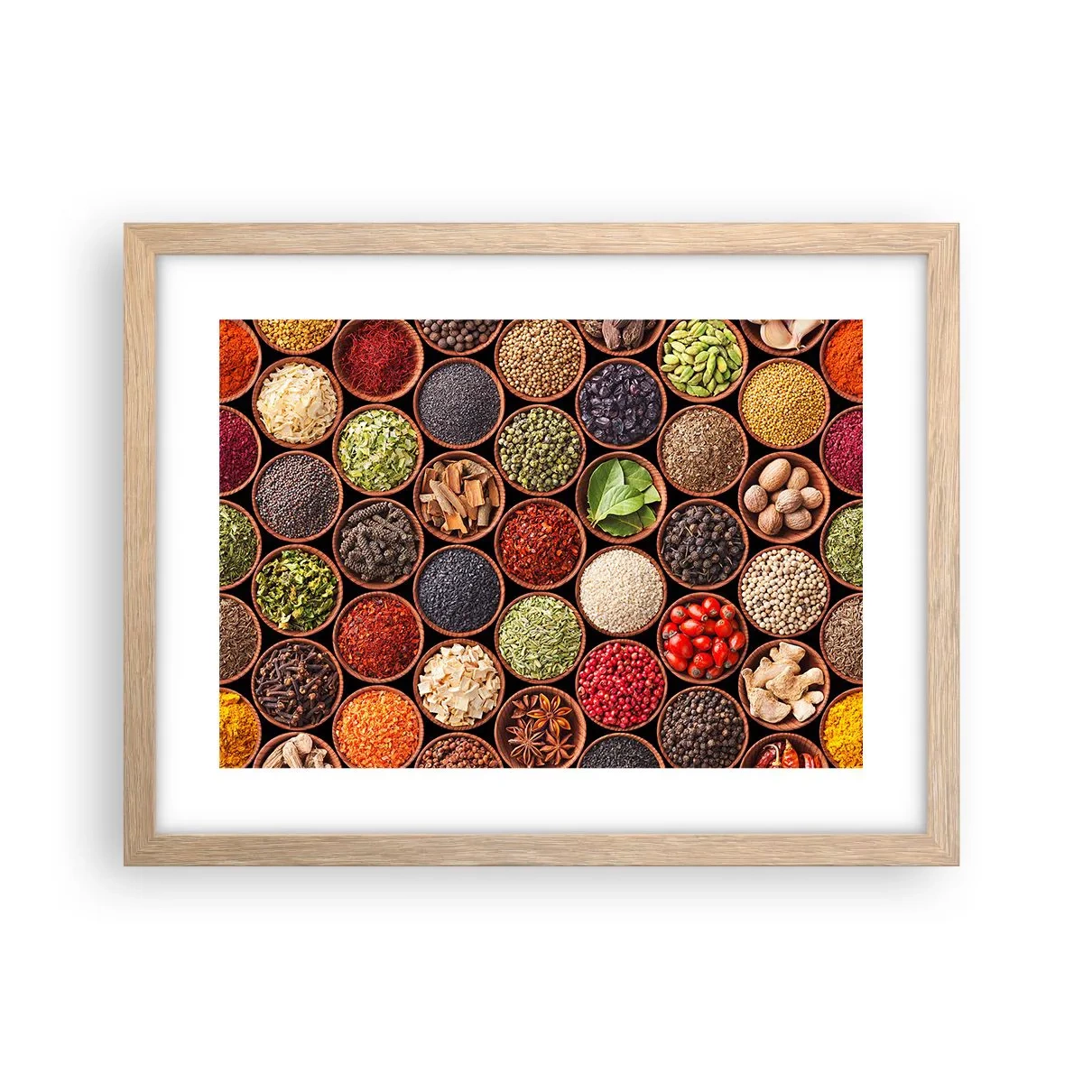 Poster in light oak frame - All Flavours of the World - 40x30 cm